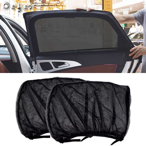 

ceyes 2pcs car rear side window sunshade uv protect shield mesh prevent mosquito sunshine privacy protection foldable curtain