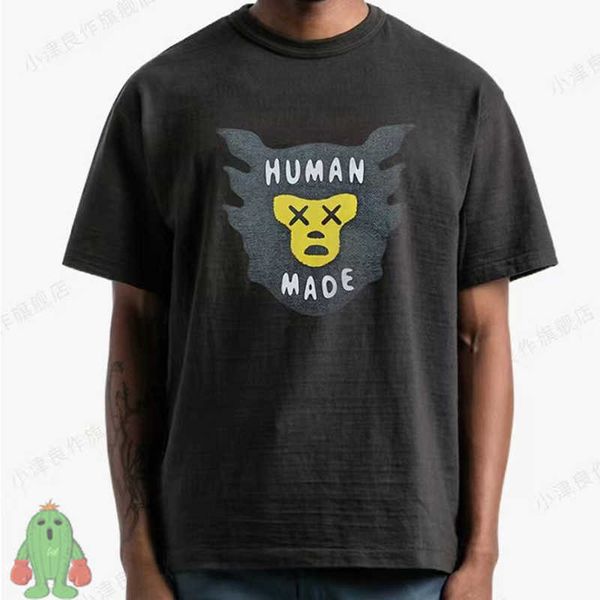 

men's t-shirts bamboo slub cotton human made tshirts men women black white simple print t shirt j230208, White;black