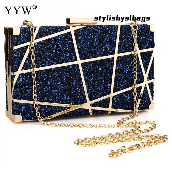 

totes gold acrylic lattice sequin chain bag design women pvc evening clutches bags small party handbags purse wedding box female bolsa 02082
