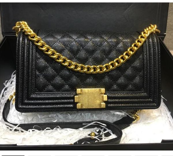 

5a designer black leather shoulder bags fashion handbag purse designer women bag chain bag metal buckle 5a quality channel winter