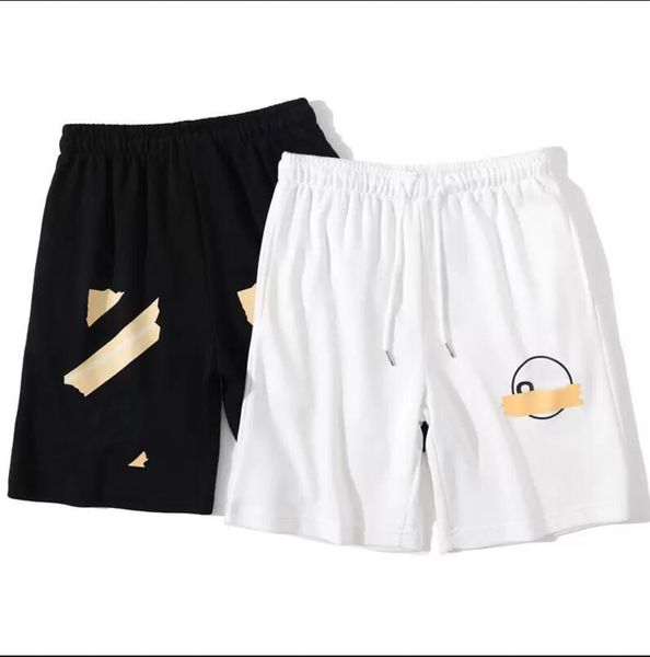 

men's shorts summer offes loose brand luxury designer casual sports pants arrow printed reflective stripe short black gym sweatpants wo, White;black