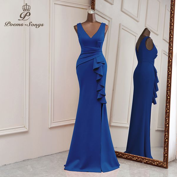 

party dresses prom dresses royal blue mermaid evening vestidos de promocion bridesmaid wedding ceremony 230208, White;black