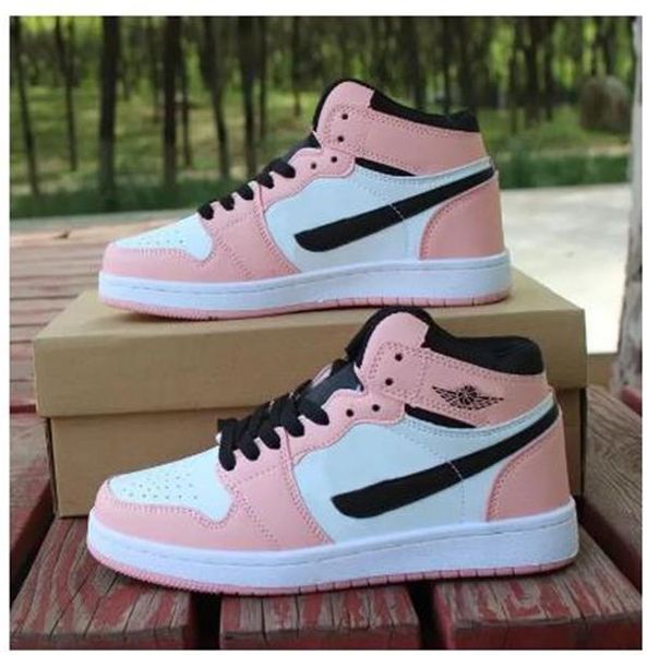 

dress shoes jumpman 1 pink high women casual shoes 555112-603, Black