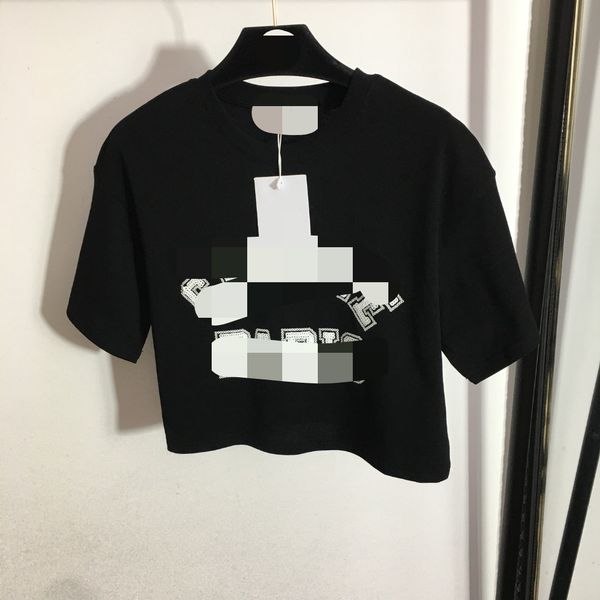 

203 2023 spring summer women sweater t shirt short sleeve crew neck white black striped pullover womens meiyi