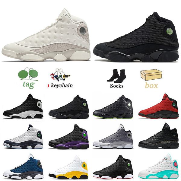 

men basketball shoes 13s french blue del sol obsidian black cat hyper royal chicago bred starfish cap and gown 13 trainers sports sneakers b
