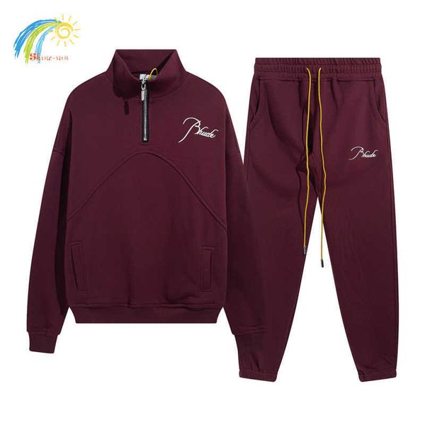 

men's hoodies sweatshirts classic embroidered hoodie men's clothes autumn winter fashion casual couple vintage stand collar half z, Black