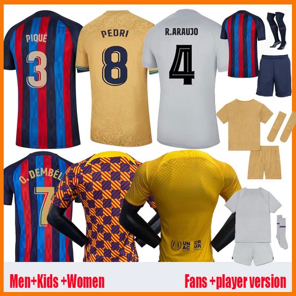 

22 23 lewandowski ansu fati soccer jerseys 2022-23 camisetas de football memphis pedri adama auba ferran 2022 2023 kounde gavi f. de jong de, Black;yellow