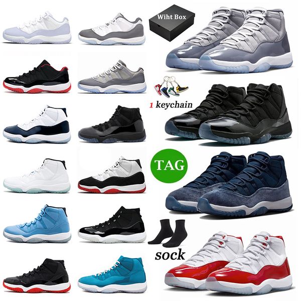 

designer sneaker 11 11s mens basketball shoes cherry midnight navy cool grey gamma blue cement grey jubilee 25th anniversary men women sneak, White;red