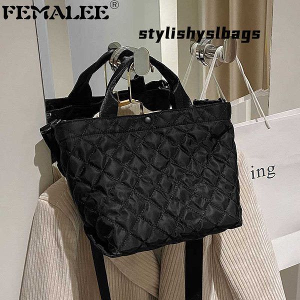 

totes luxury designer women's quilted sac nylon shoulder crossbody bags for women 2022 new fashion female casual tote handbags black 02