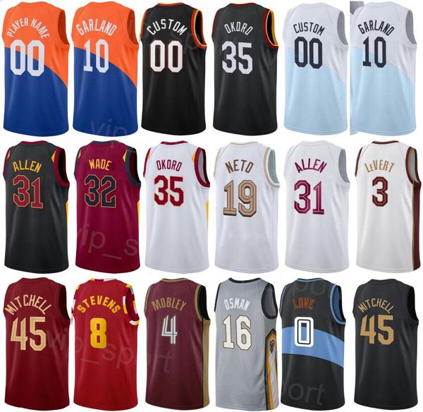 

printed classic earned basketball robin lopez jersey 33 caris levert 3 raul neto 19 dean wade 32 mamadi diakite 21 kevin love 0 isaac okoro, Black;red