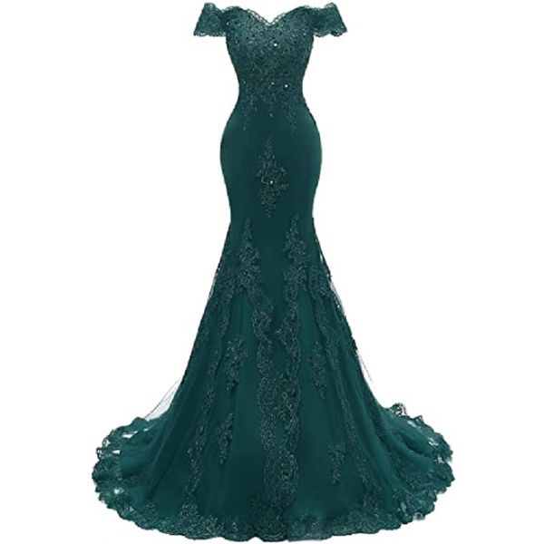

party dresses elegant mermaid evening for wedding off shoulder lace beading long formal prom plus size party dress 230208, White;black