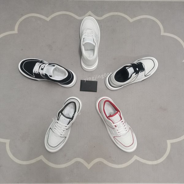 

mens sneakers boots trainers shoes runner shoes for men womens runners flats genuine leather casual shoes, Black