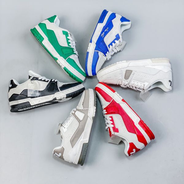 

2023 new v casual shoes home trainer maxi diy buckle designer men causal shoes woman leather sneaker sneakers board shoes cute fat trainer s, Black