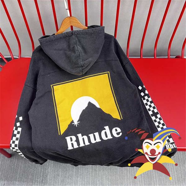 

men's hoodies sweatshirts moonlight hoodie hoody men women sunset printing sweatshirts washed black vintage t230111