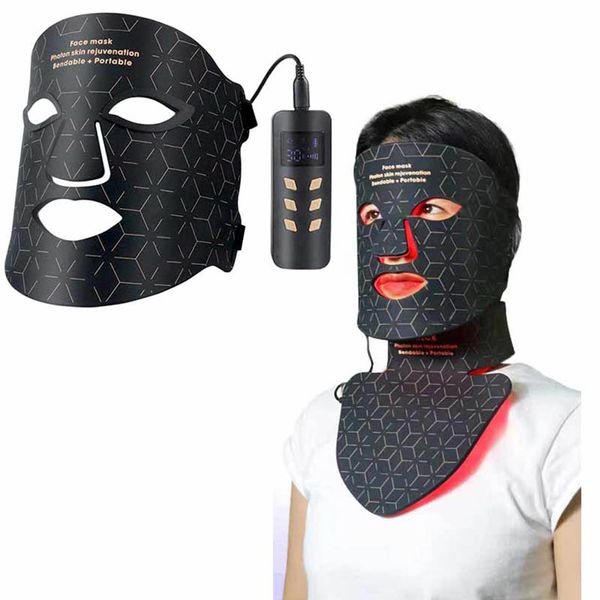 for face care device 4 colors led face mask red light therapy facial neck p skin rejuvenation facial mask anti acne bright