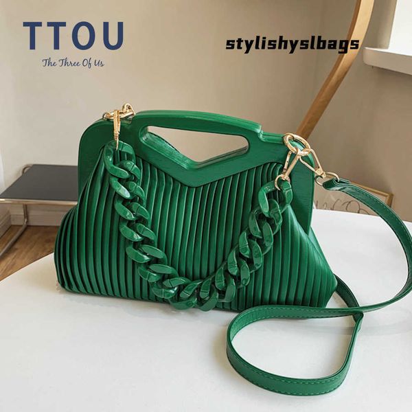 

totes thick chain small pu leather shoulder crossbody bags with short triangle handle for women 2021 luxury handbags and purse 020823h