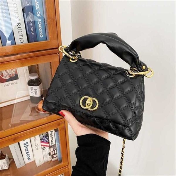 

10% off handbag 2023 new bag small texture women's popular lingge chain handbag shoulder messenger