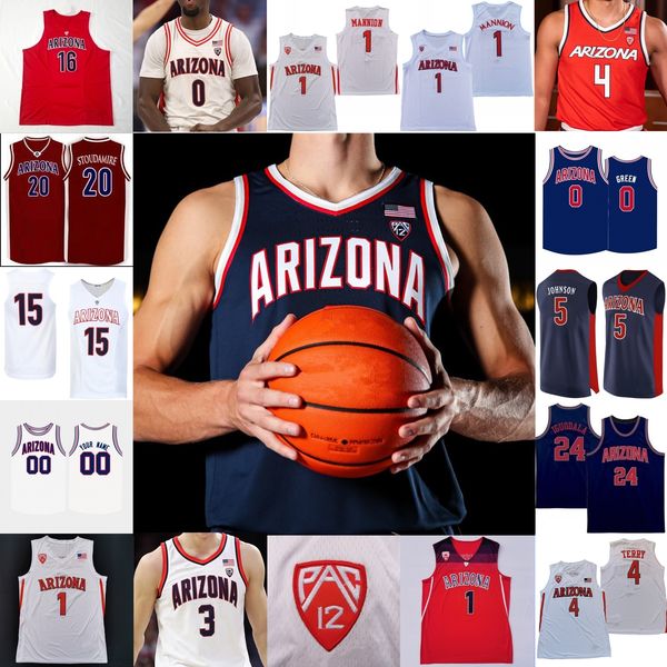 

arizona wildcats basketball jersey ncaa college azuolas tubelis oumar ballo kerr kriisa courtney ramey pelle larsson cedric henderson jr. bo, Black;red