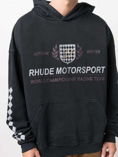 

men's hoodies sweatshirts 23ss heavy industry washed letter print hoodies men women eu size 100 cotton pullover high street autumn wint, Black