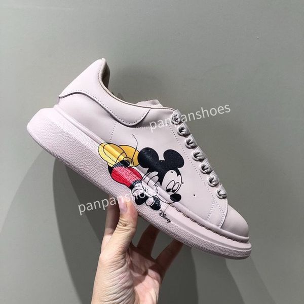 

luxury designer women men casual dress shoes patchwork sneakers runway platform wedges round toe lace up mens loafers, Black