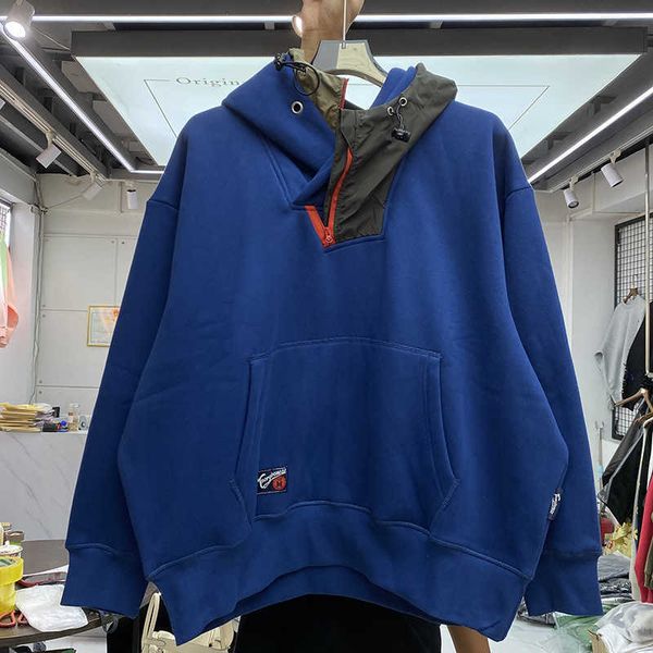 

men's hoodies sweatshirts oversize loose vintage hoodie men women creative double hooded sweatshirt plush pullovers j230208, Black