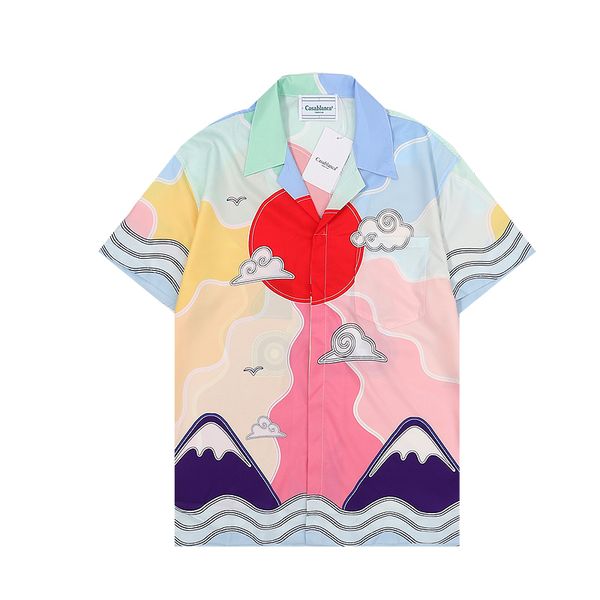 

summer mens designer shirts casablanc shirt man womens tees brand short sleeves sell luxury men hip hop clothes us size m-3xl nnb7, White;black