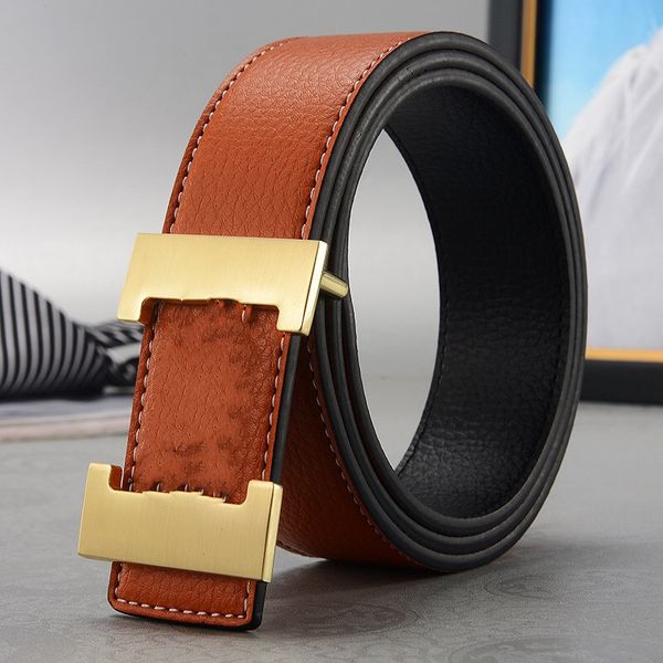 

luxury designer belts men women belts of mens and women belt with fashion big buckle real leather width 3.8cm, Black;brown