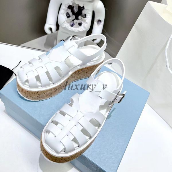 

designer sandals women rubber thick soled gear hollow sandal ladies casual shoes heightening buckle roman tide outdoor beach sandal, Black