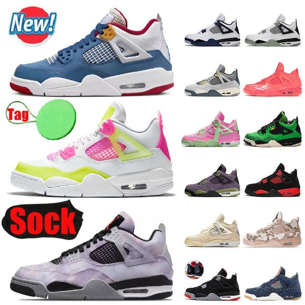 

jumpman 4 retro basketball shoes men 4s military black cat messy room bred unc lemon venom seafoam red blue cactus white grey pure royalty w