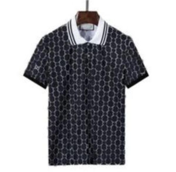 

mens polo shirts breathable designer t shirt high street embroidery solid color lapel polos garter printing top, White;black