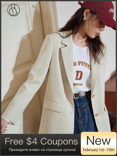 

women's suits blazers dushu commuting light occupation casual suit jacket for female spring simple fashion allmatch solid color blazer, White;black