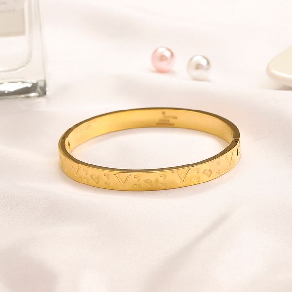 

sell bracelets women bangle luxury designer jewelry 18k gold plated stainless steel wedding lovers gift bangles wholesale, Black