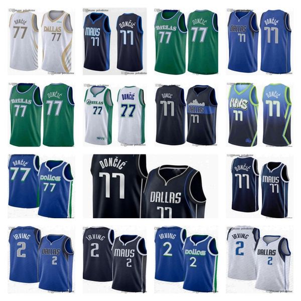 

luka doncic kyrie irving basketball jerseys dirk nowitzki 2022 2023 edition city blue black green jersey, Black;red