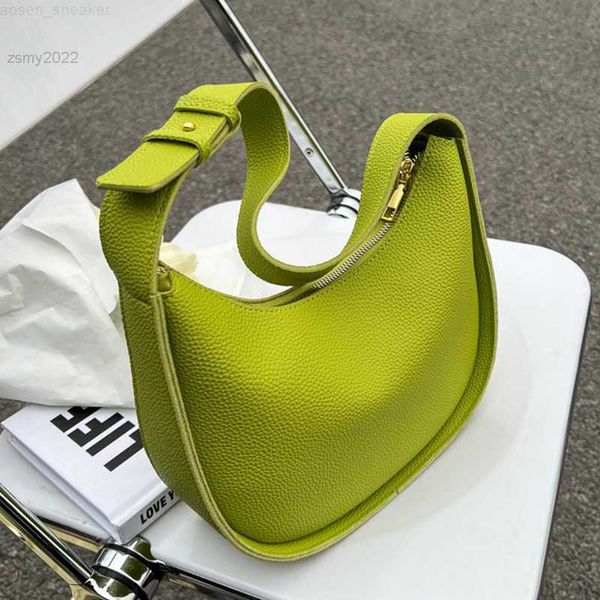 

solid color pu leather shoulder crossbody half moon bags for women 2022 women's designer small handbag female trend armpit bag