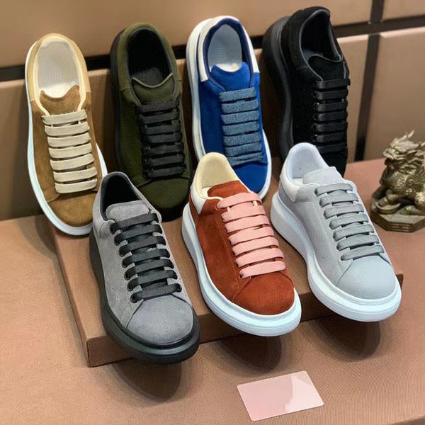 

2023designer luxury sneakers woman shoes leather lace up men fashion platform oversized sneakers mq white black mens womens velvet suede run