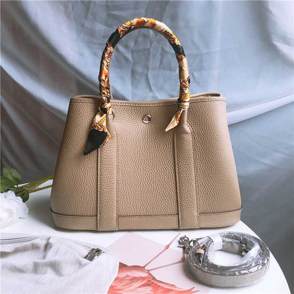 

factory wholesale designer h ormes totes handbags new womens bag garden baotou layer cowhide litchi pattern fashion handheld one shoulder cr