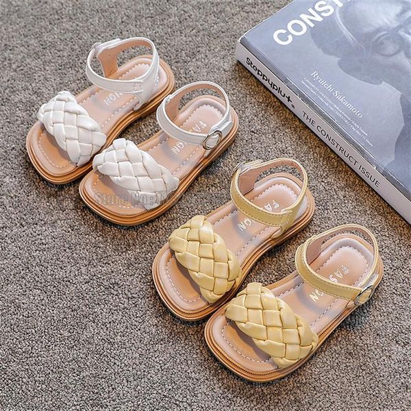

sneakers kids summer toddler flats little girls fashion beach sandals princess dress party weave soft sole baby shoes 230209, Black;red