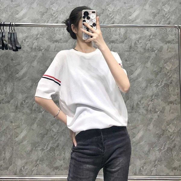 

t-shirts tom tee brown short sleeve round neck 23ss stripe leisure casual fashion designer classic polo shirt spring summer double men', White;black