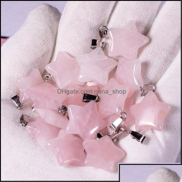 

charms natural crystal opal rose quartz tigers eye stone star shape pendant for diy earrings necklace jewelry making nanashop dhybi dhltf, Bronze;silver