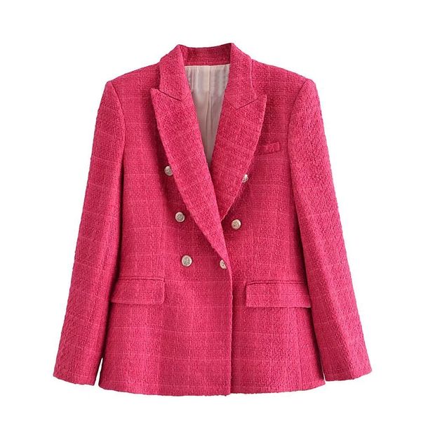 

women's suits blazers female casual thick green casuel loose blazer outerwear spring women traf jacket ornate button tweed woolen coats, White;black