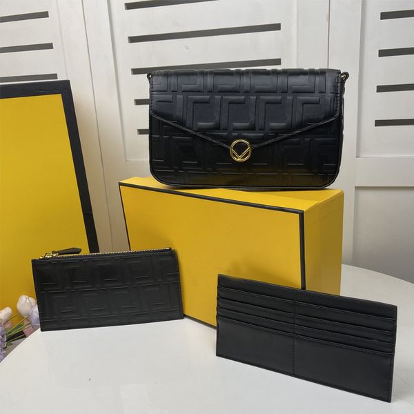 

3pic ffs classic pochette felicie handbag luxury designer bag leather wallet high street female shoulder bags clutch tote messenger purse 78