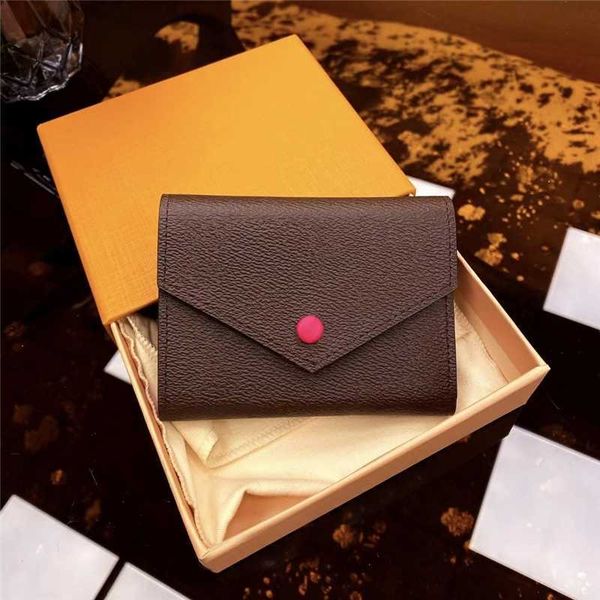 

2022 classic luxury design fashion ladies victorine short wallet multi function card holder portable coin purse women pocketbook, Red;black