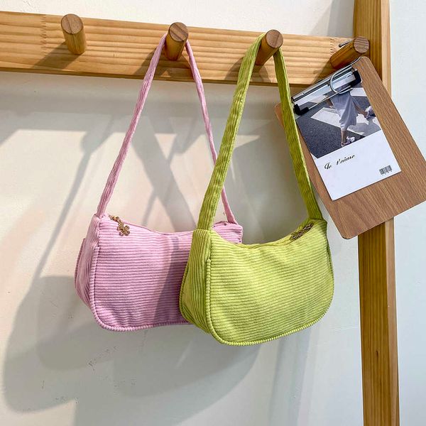 

soft winter fluffy shopper bag 2023 new women's bag corduroy solid color shoulder underarm bags lattice luxury designer handbag