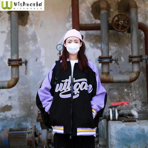 

women's jackets baseball suit ins fashion spring and autumn korean loose sports jacket retro coat 230209, Black;brown