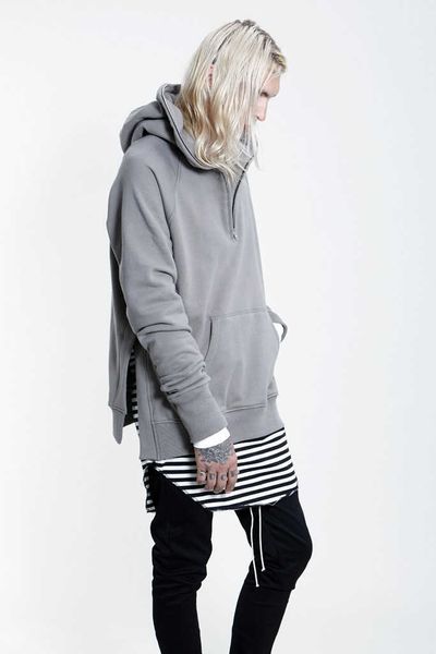 

2023 men's autumn solid backed zipper side hoodie made, Black
