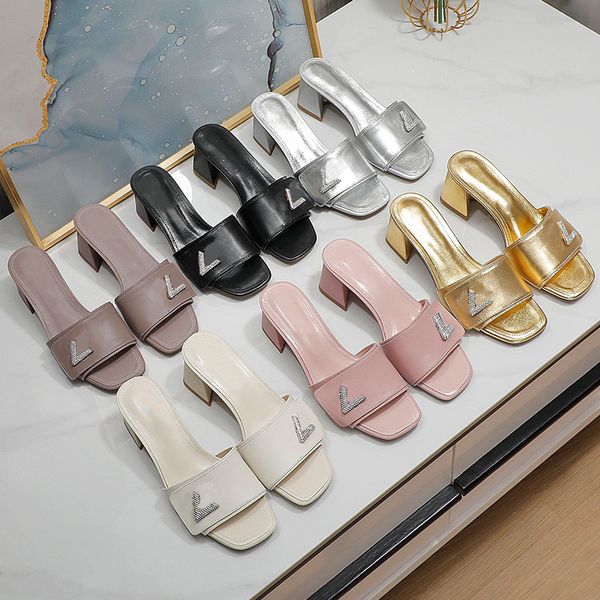 

women designer sandals high heels metal lock it metallic laminate leather mid-heel sandal suede summer beach wedding shoes, Black