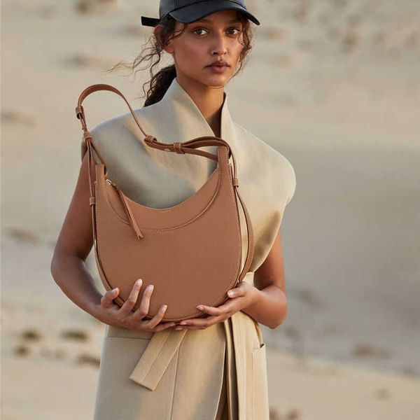 

polene designer bag shoulderbag crescent moon armpit bag real leather bag female new french minority design poleno
