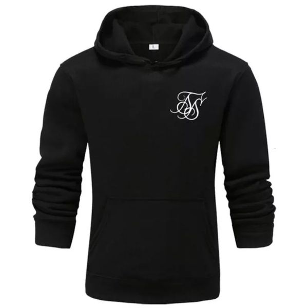 

mens hoodies sweatshirts sik silk fitness men street culture boys workout cycling racing clothes casual hooded pullover 230209, Black