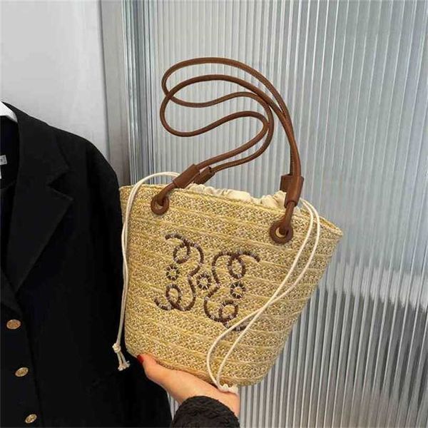 

12% off handbag 2023 new bag women's underarm female niche straw woven advanced texture bucket