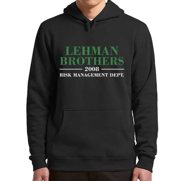 

men's hoodies sweatshirts lehman brothers 2008 risk management dept hoodies 2022 trending casual men's fashion pullovers for inves, Black